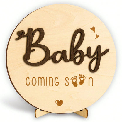 Baby Arrival Announcement- Wooden Double-Sided Pregnancy Sign, Suitable For Hospital, Welcome To The World Newborn, Name And Birth