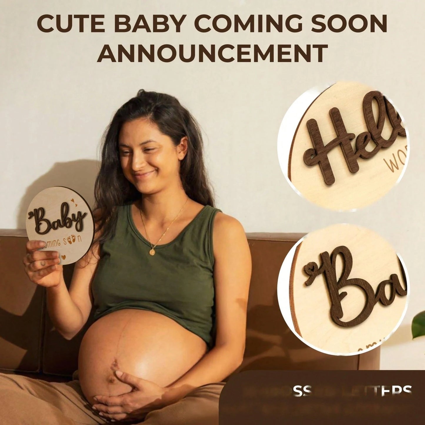 Baby Arrival Announcement- Wooden Double-Sided Pregnancy Sign, Suitable For Hospital, Welcome To The World Newborn, Name And Birth