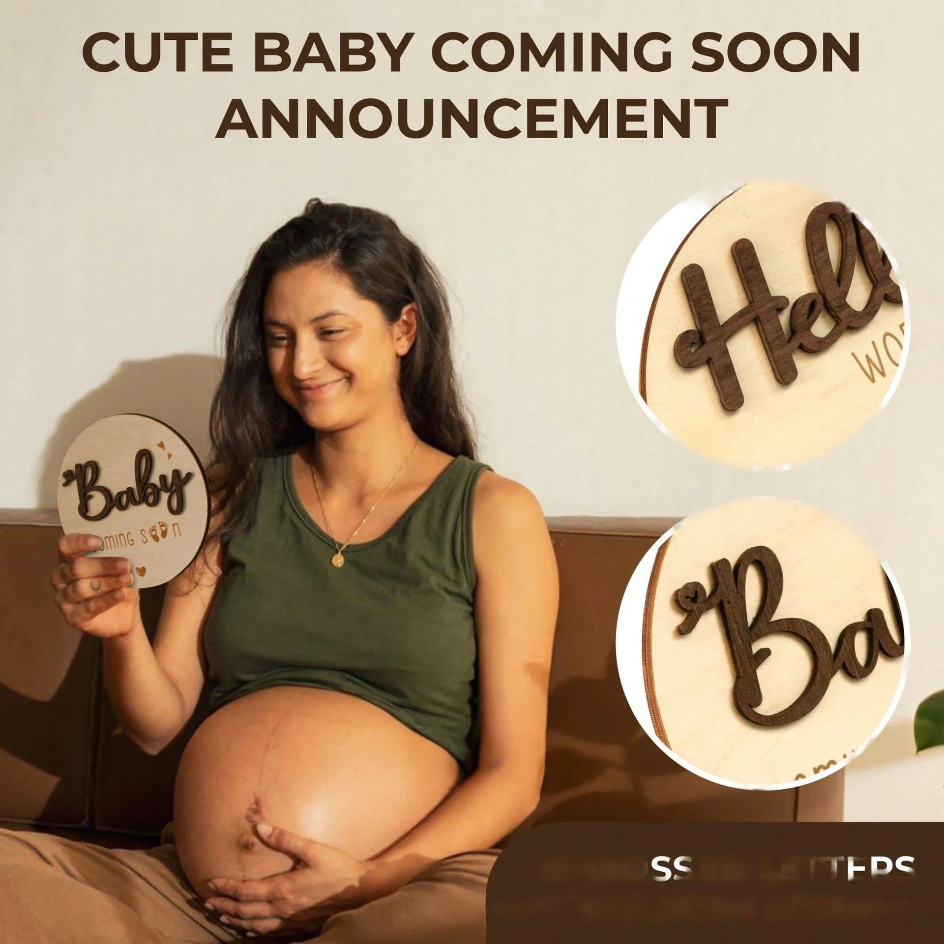 Baby Arrival Announcement- Wooden Double-Sided Pregnancy Sign, Suitable For Hospital, Welcome To The World Newborn, Name And Birth