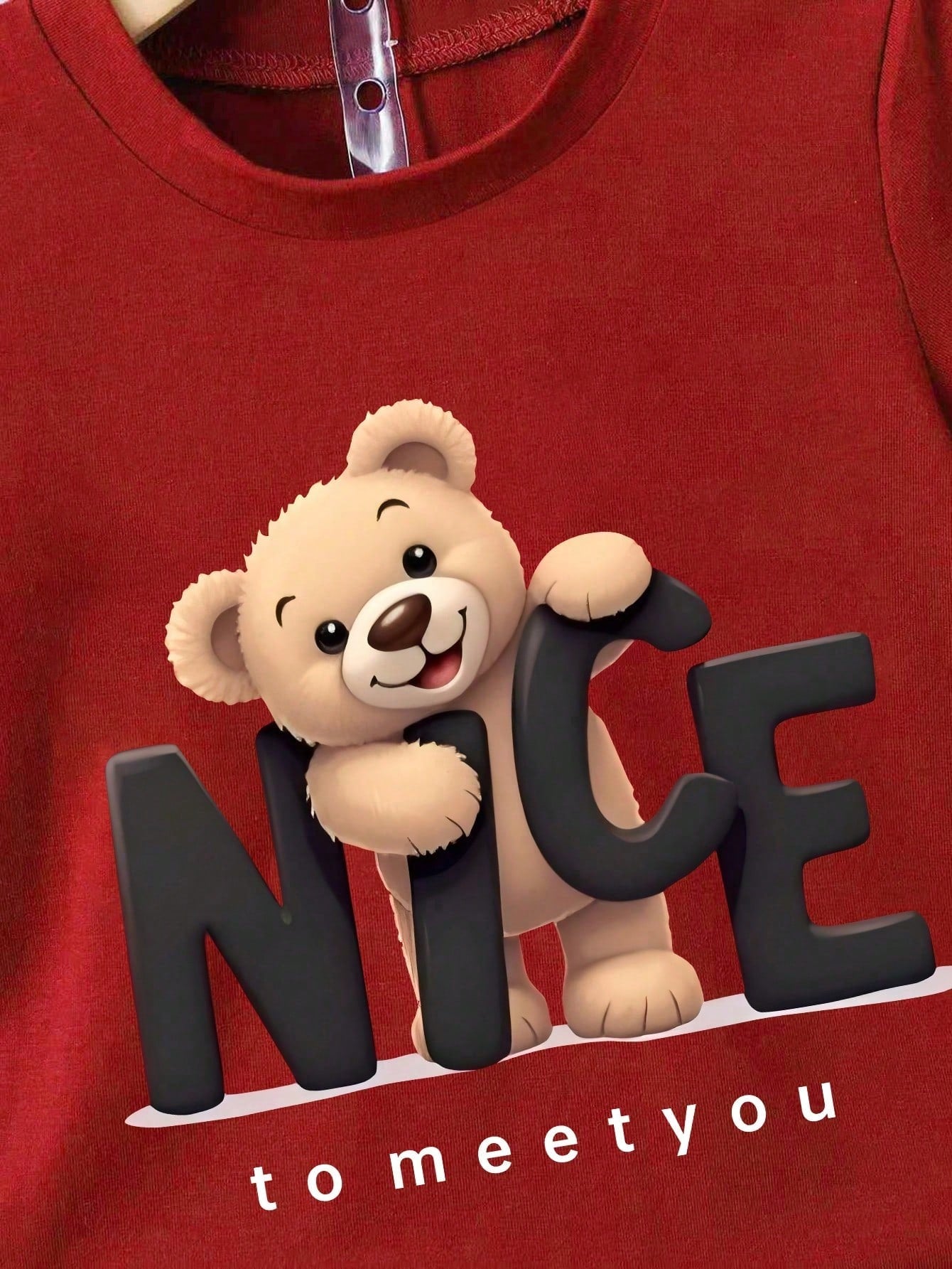 Baby Boy Cartoon Bear Print Short Sleeve T-Shirt And Shorts Casual Outfit