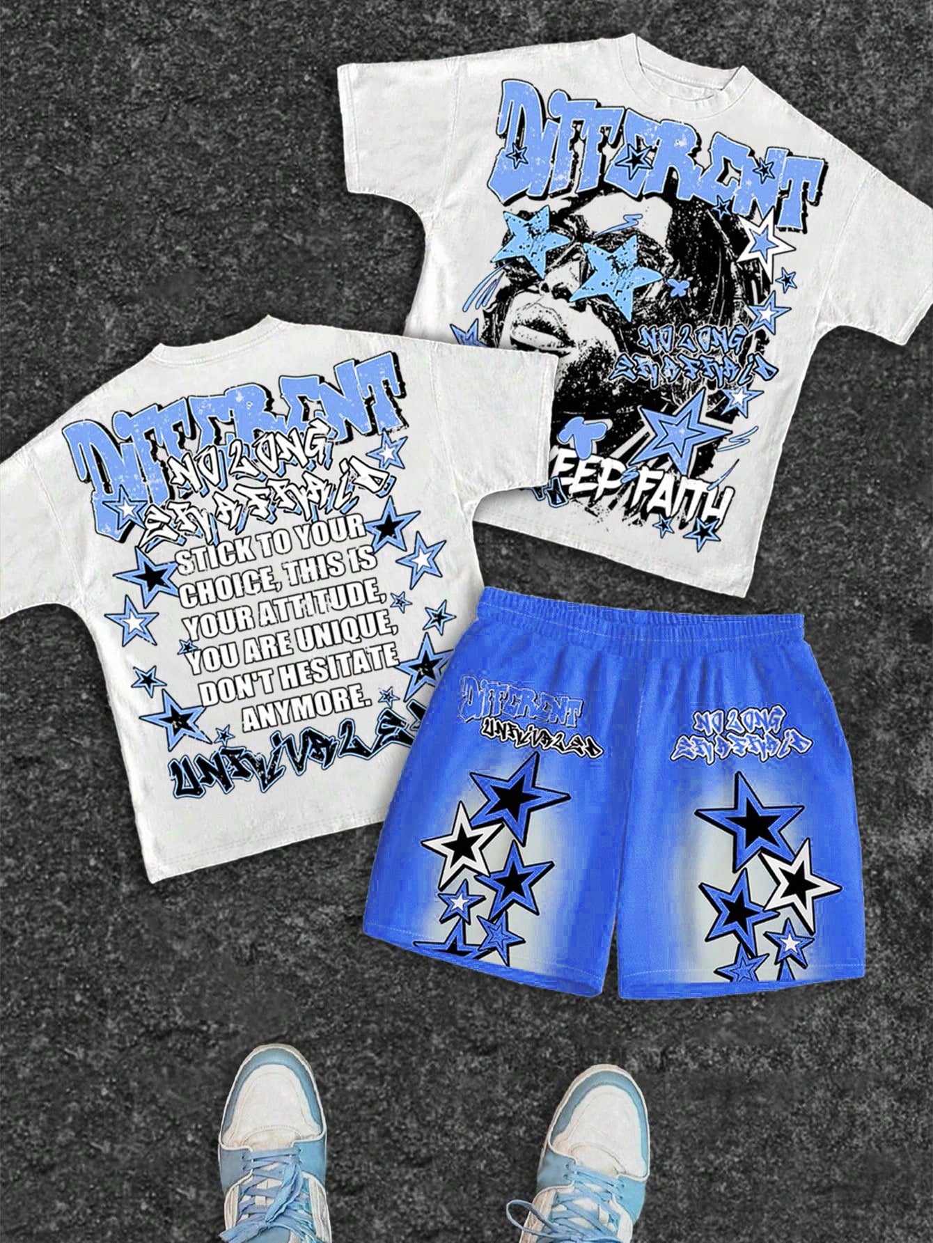 Baby Boy Casual Comfortable Fashionable Minimalist Round Neck Short Sleeve T-Shirt And Shorts Set, Suitable For Spring And Summer, Classic Cartoon Handsome Graffiti Bear Print