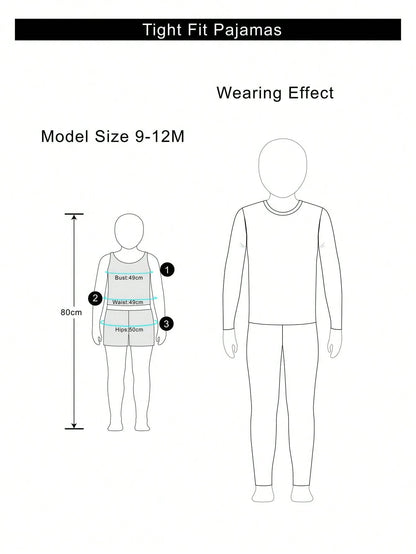 Baby Boy Casual Slim Fit Round Neck Soft Short Sleeve Top And Pants Homewear Set, Snug Fit, Spring/Summer