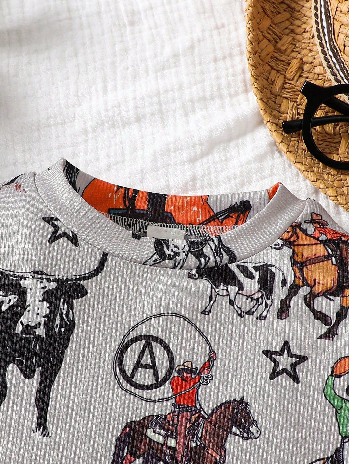 Baby Boys Casual Print Crew Neck Short Sleeve Romper, Summer
