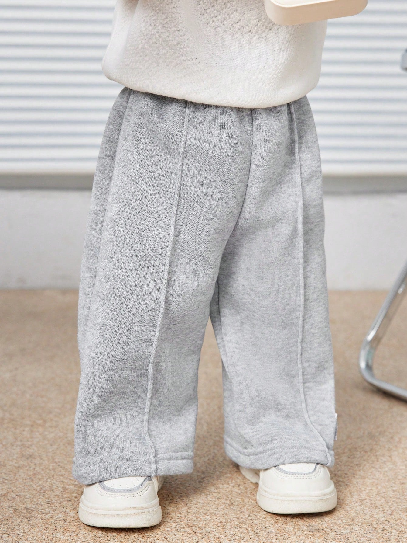 Baby Boys Letter Printed Thermal Lined Sweatpants, Casual & Loose Fit, Suitable For Commuting, School, Travel, Daily Wear & Sports, Autumn/Winter