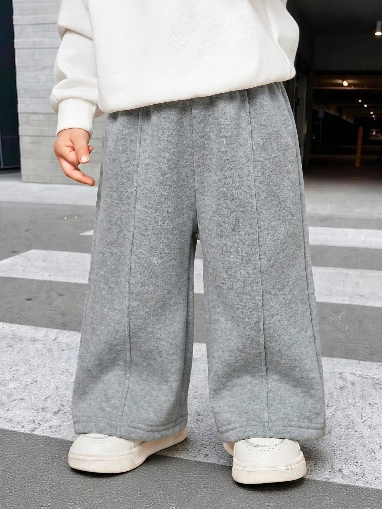 Baby Boys Letter Printed Thermal Lined Sweatpants, Casual & Loose Fit, Suitable For Commuting, School, Travel, Daily Wear & Sports, Autumn/Winter