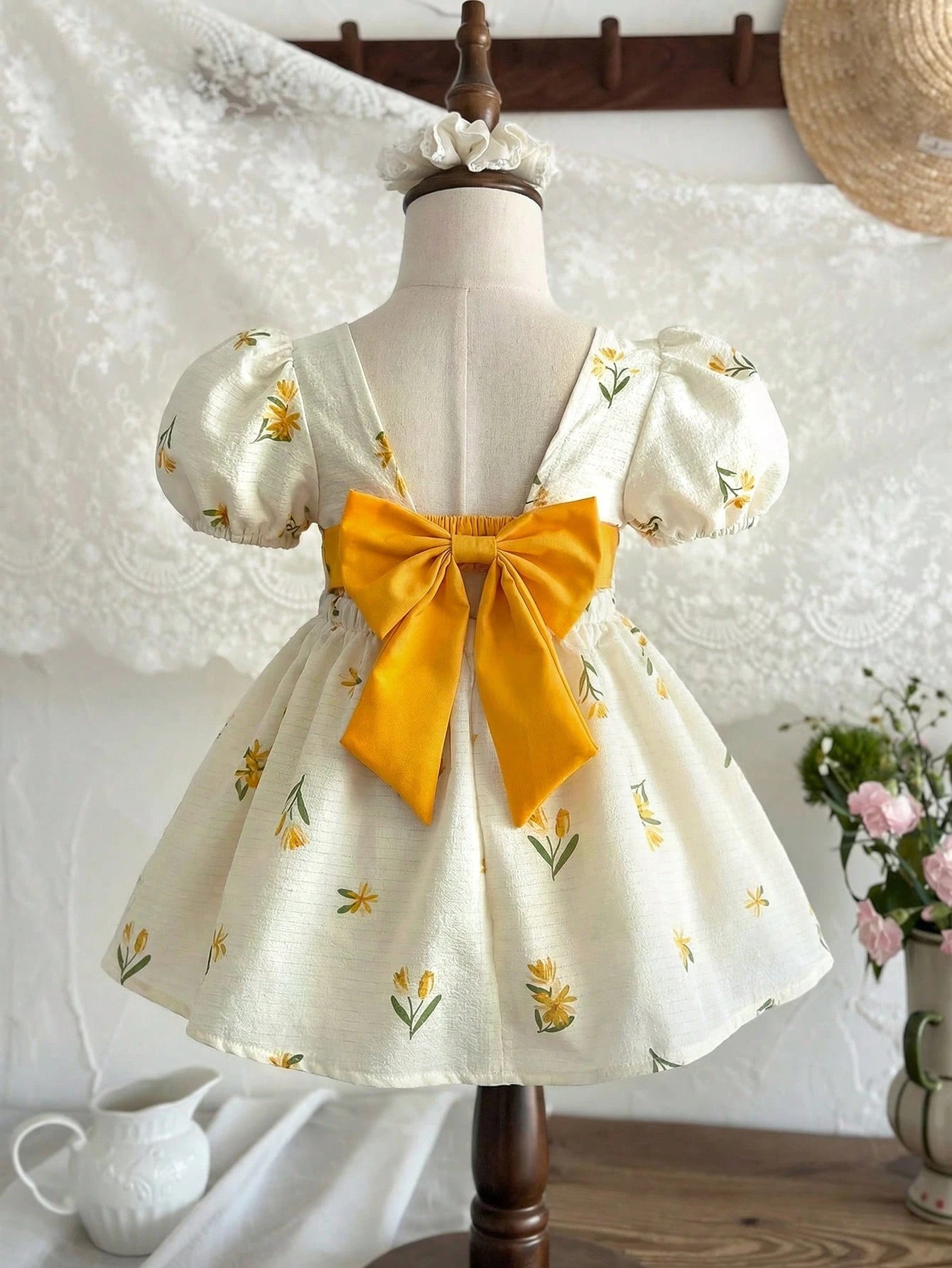 Baby Girl Cute Geometric Knit Jacquard Sundress For Summer Holiday