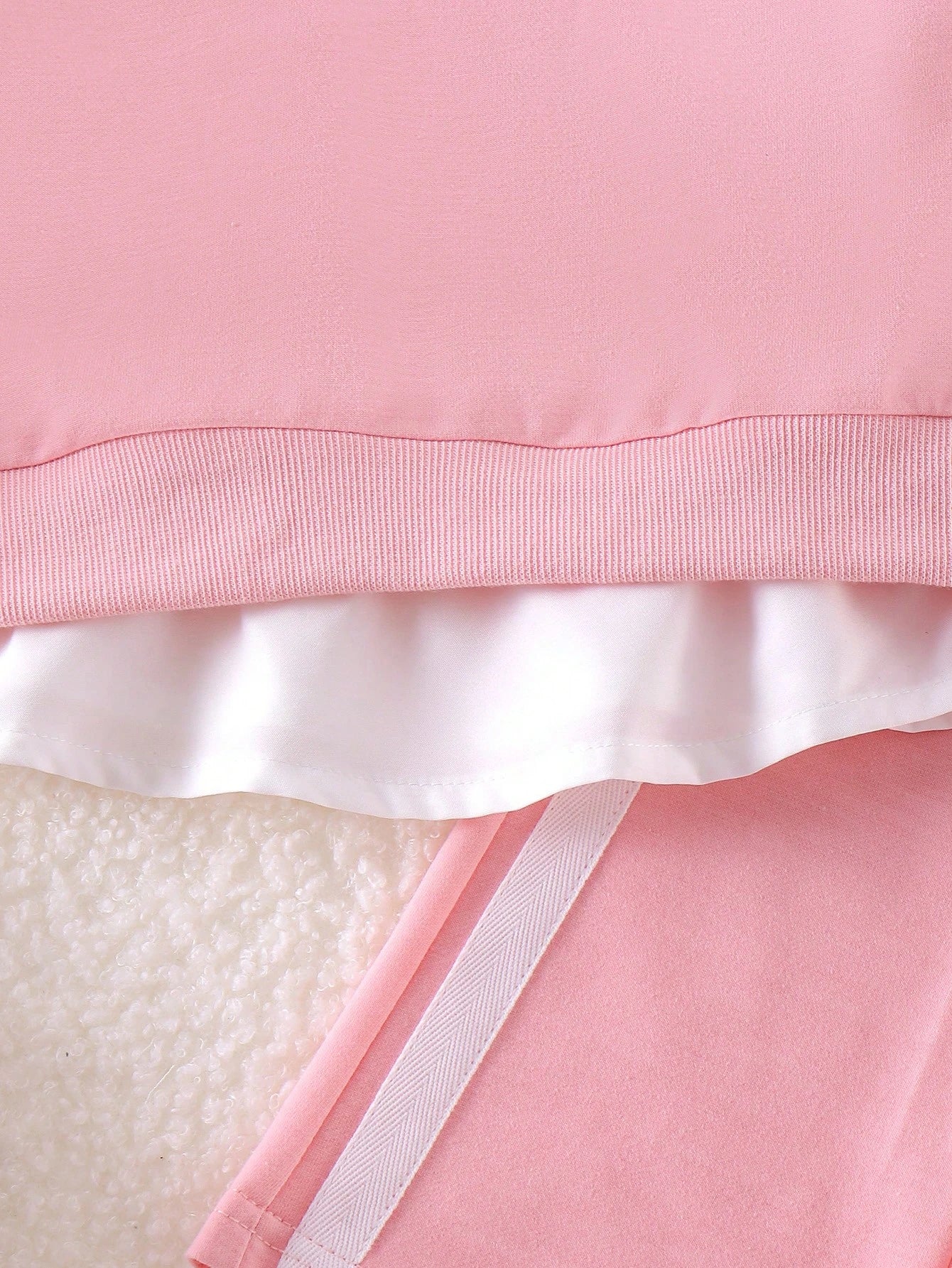 Baby Girl Spring/Autumn Preppy Style Sweatshirt Set, Pink 2 In 1 Collar Top + Matching Side White Stripe Flared Pants 2pcs Set, 3D Bow Decor On Cuffs, Fresh Youthful Style, Skin-Friendly Soft Fabric