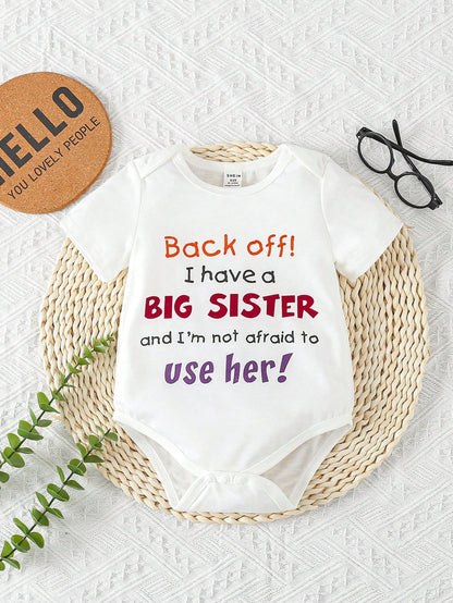 Baby Girls' Bodysuit With Slogan Print