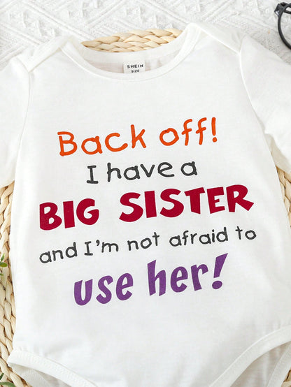 Baby Girls' Bodysuit With Slogan Print