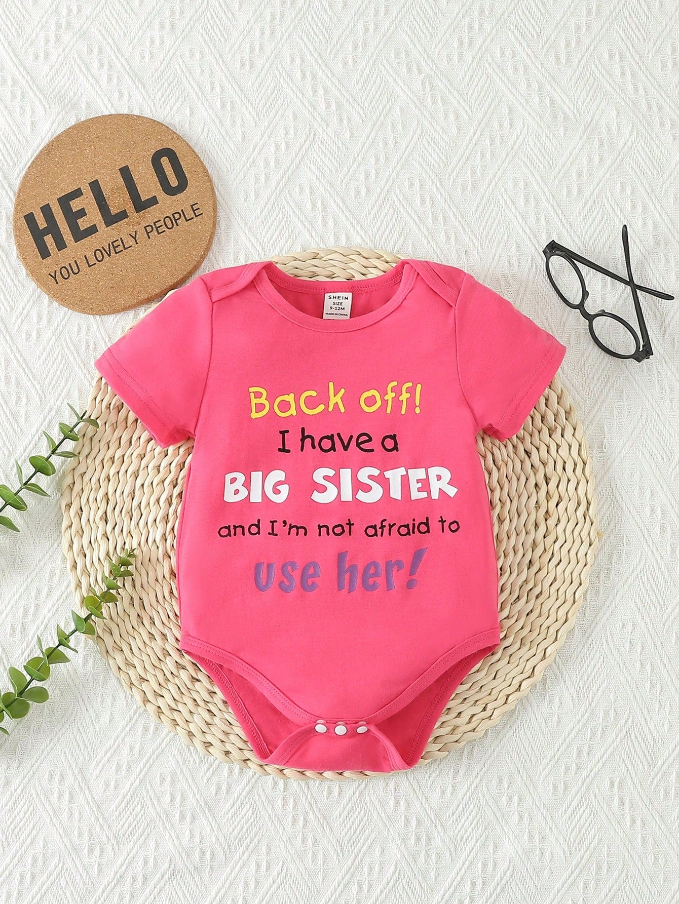 Baby Girls' Bodysuit With Slogan Print