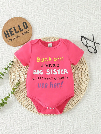Baby Girls' Bodysuit With Slogan Print