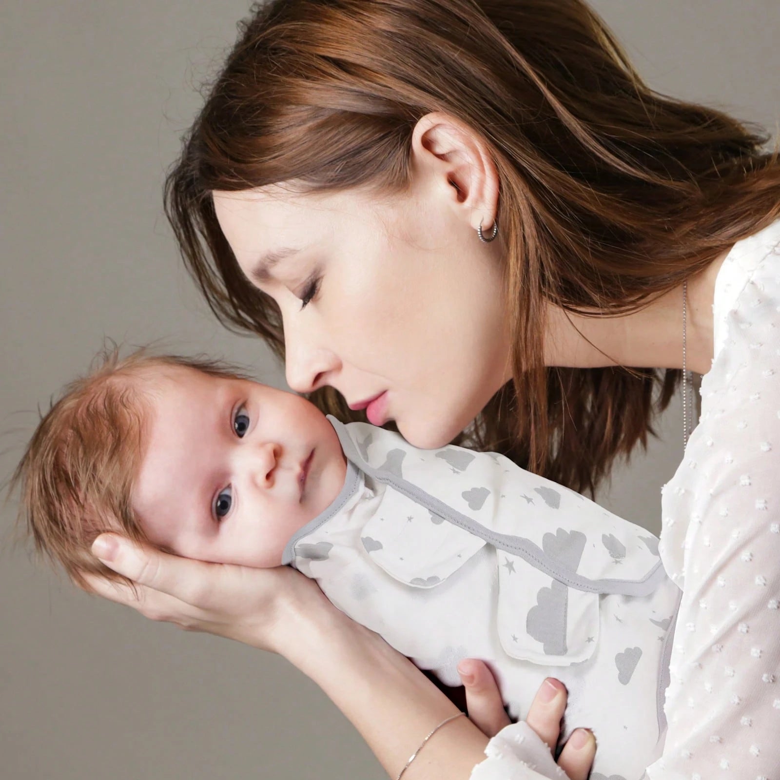 Baby Organic Cotton Swaddle Blankets 4-Pack, For Newborn Boys Girls, Infants, Kids, Grey