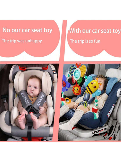 Baby Pram Toys, Baby Arch Pram Play Toys With Rabbit Rattle, Foldable Pram Toys For Babies 0-24 Months, Travel Play Arch Stroller For Bouncers Pram, Stroller, Car Seat, Crib- Bees Car Clip (Bee)
