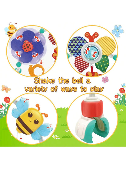 Baby Pram Toys, Baby Arch Pram Play Toys With Rabbit Rattle, Foldable Pram Toys For Babies 0-24 Months, Travel Play Arch Stroller For Bouncers Pram, Stroller, Car Seat, Crib- Bees Car Clip (Bee)