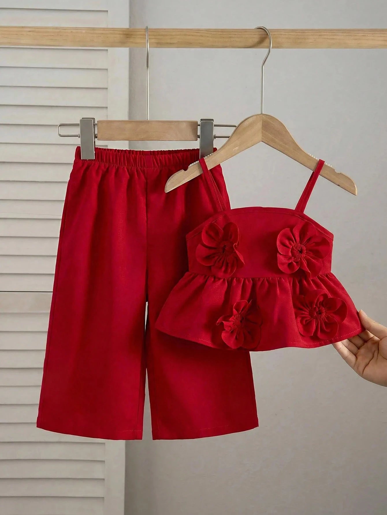 Babygirl Cute Vacation Casual Striped Bow Decor Camisole & Elastic Waist Pants Set