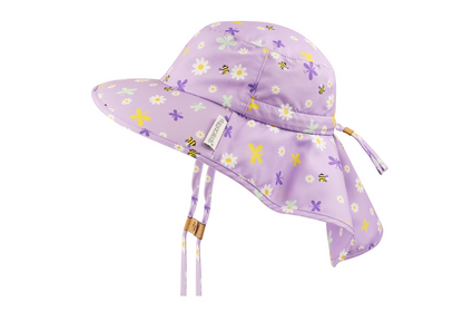Baby/Kids Sun Hat with Neck Cape - Daisy