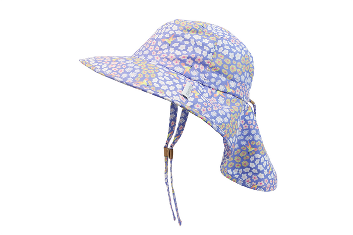 Baby/Kids Sun Hat with Neck Cape - Floral Field