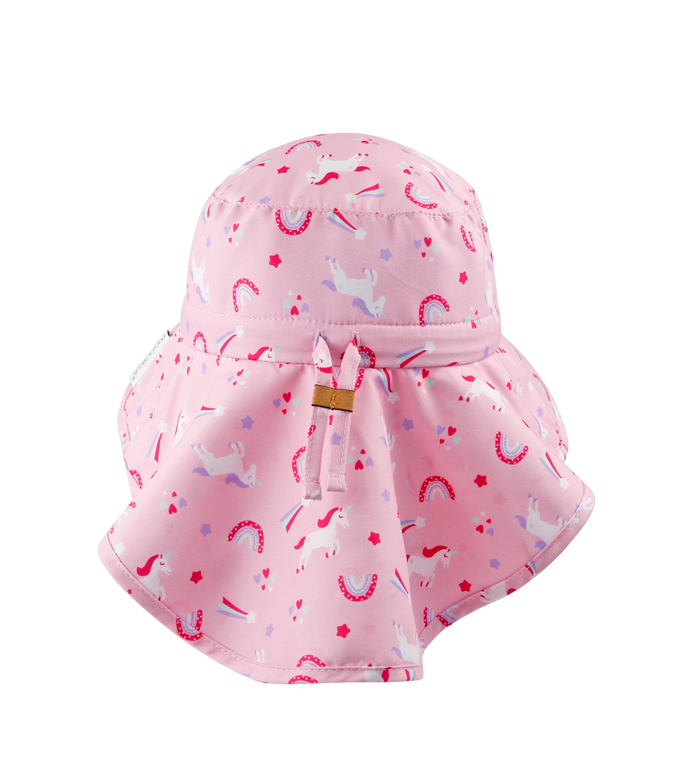 Baby/Kids Sun Hat with Neck Cape - Unicorn