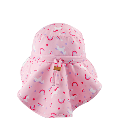 Baby/Kids Sun Hat with Neck Cape - Unicorn