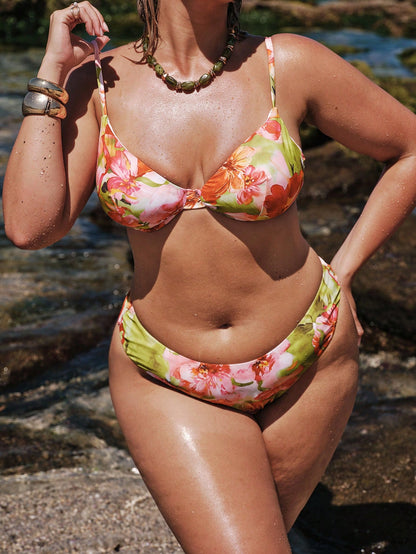 BAE Plus Size Floral Print Swimwear Set Summer Beach Outfit Vacation Bikini Bathing Suits