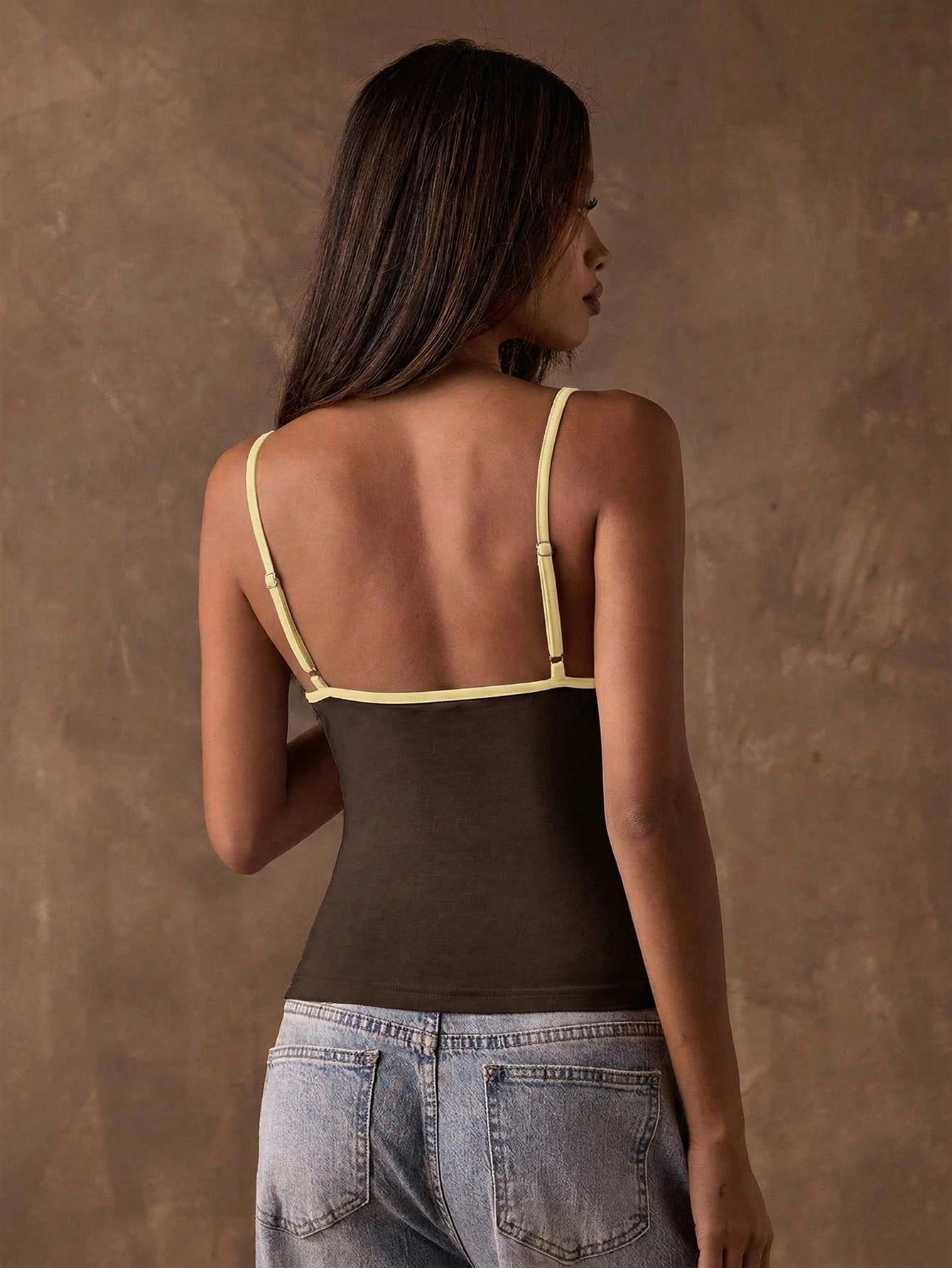 BAE Women's Casual Contrast Color Trim Camisole Top For Summer,Summer Top