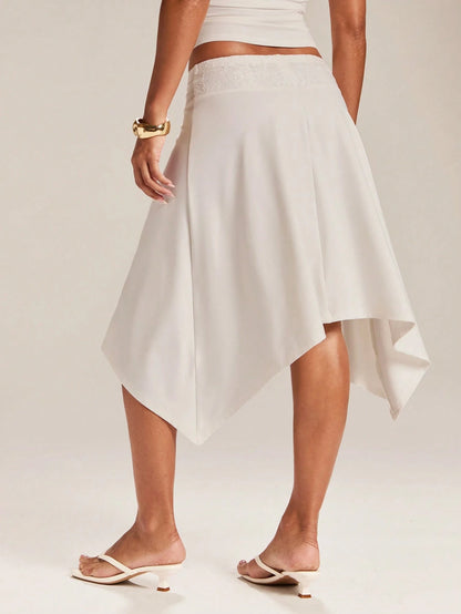 BAE Women's Solid Color Asymmetric Hem Casual Skirt