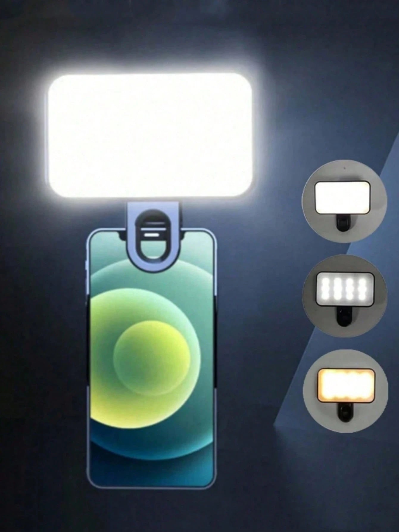 Baijun XU 1pc LED Selfie Light, 3 Lighting Modes, Portable Clip-On Fill Light, Suitable For Makeup, Live Streaming, Zoom Meetings, Rechargeable Clip-On Video/Photo Lighting For Smartphone, Camera