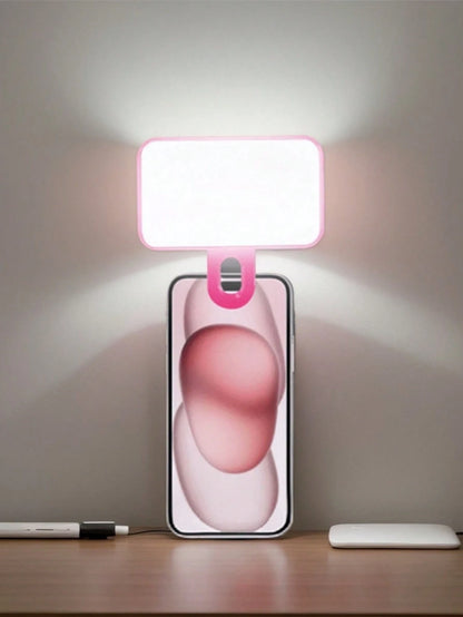 Baijun XU 1pc LED Selfie Light, 3 Lighting Modes, Portable Clip-On Fill Light, Suitable For Makeup, Live Streaming, Zoom Meetings, Rechargeable Clip-On Video/Photo Lighting For Smartphone, Camera