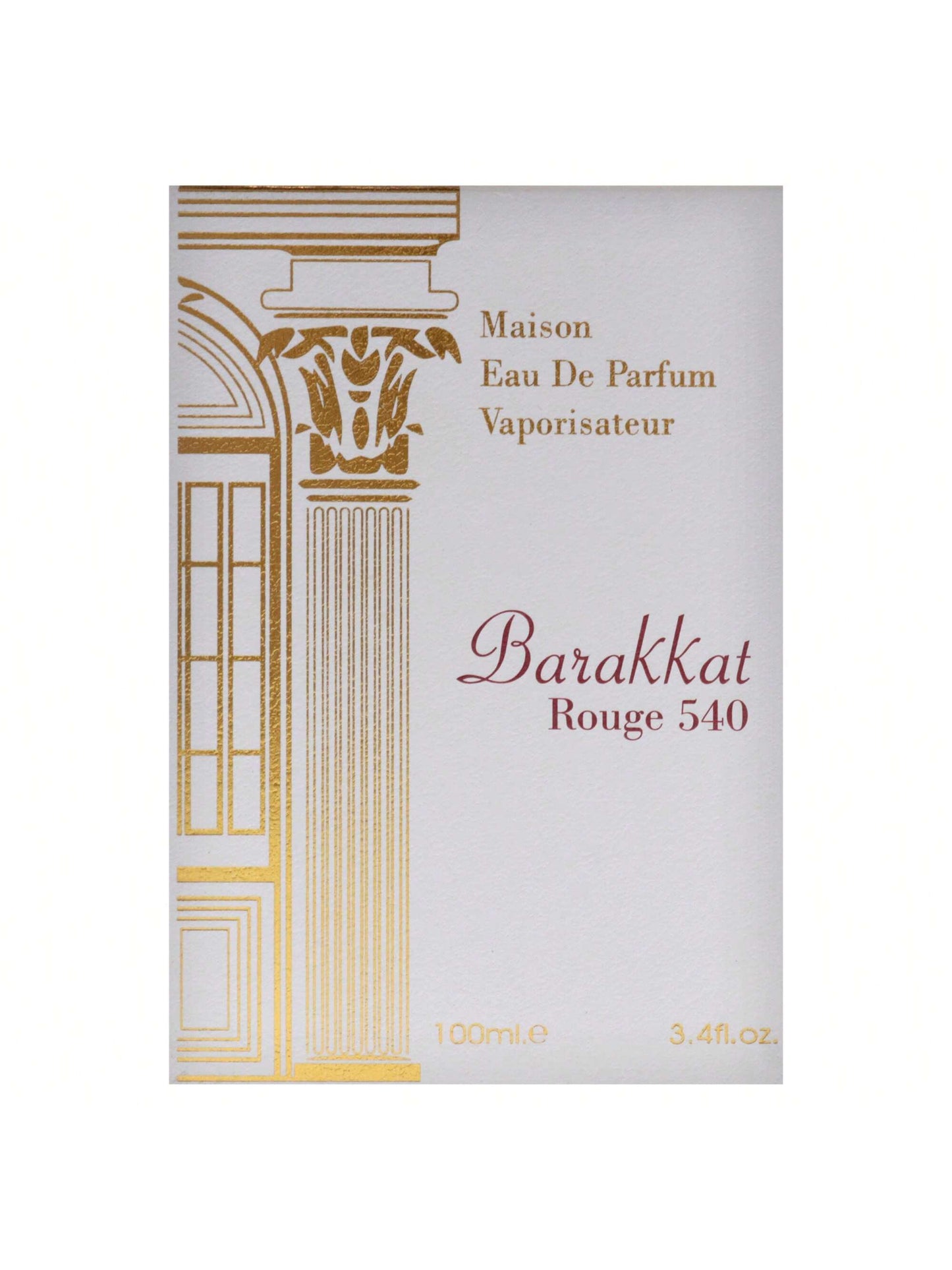 Barakkat Rouge 540 By Maison Alhambra For Women- 3.4 Oz EDP Spray