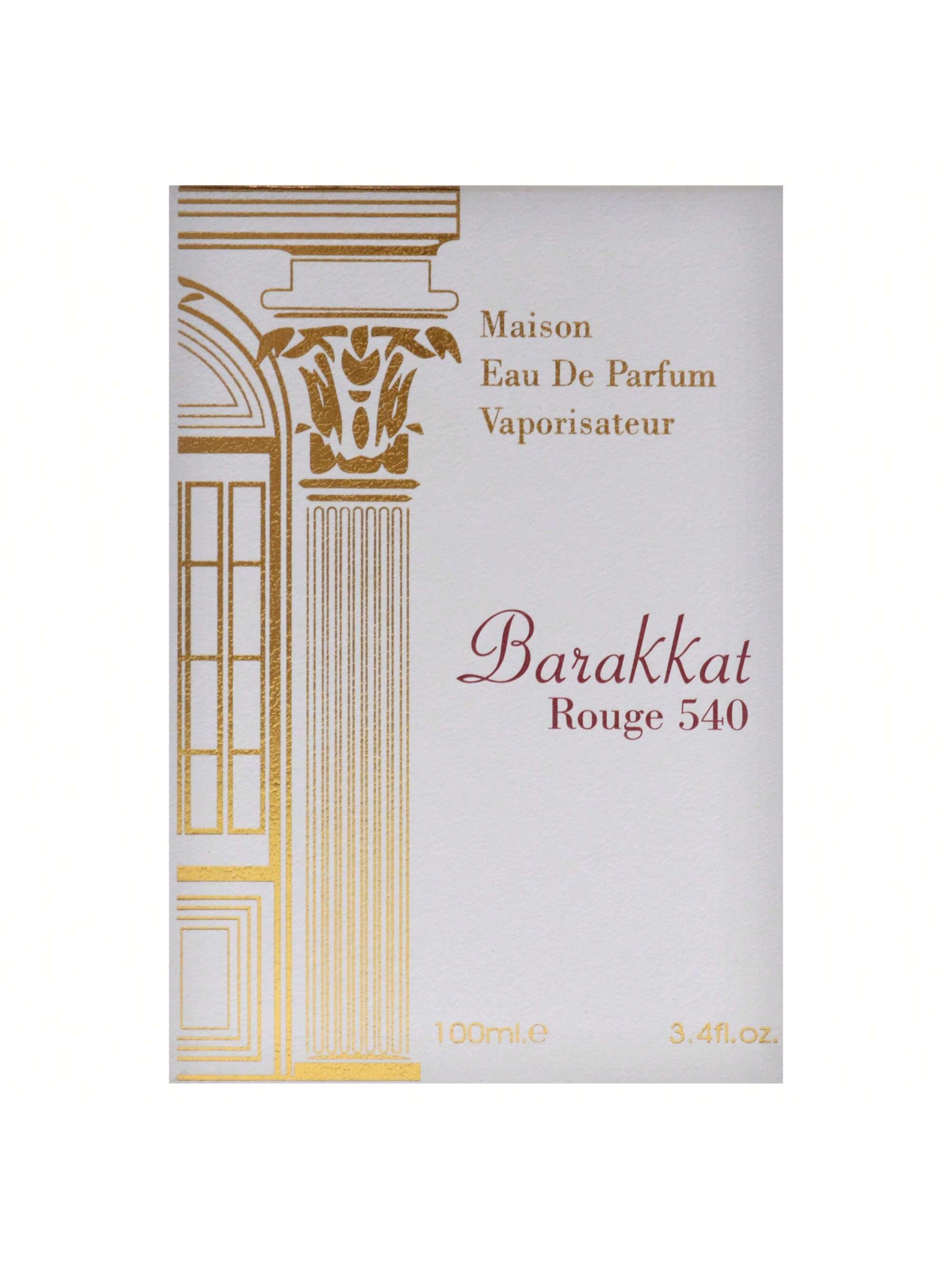Barakkat Rouge 540 By Maison Alhambra For Women- 3.4 Oz EDP Spray