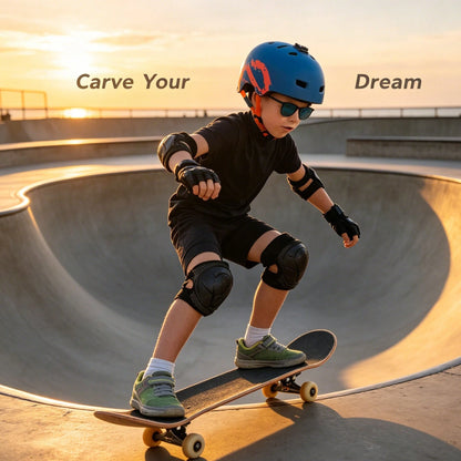 BAT DEICIDE 6-In-1 Kids Protective Gear Set For Ages 2-10, CPSIA Certified Knee Pads Elbow Pads Wrist Guards, Durable Full Protection Back To School