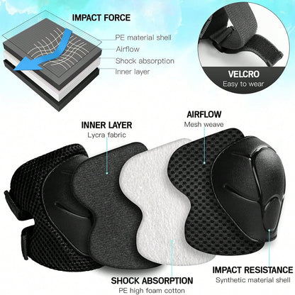 BAT DEICIDE 6-In-1 Kids Protective Gear Set For Ages 2-10, CPSIA Certified Knee Pads Elbow Pads Wrist Guards, Durable Full Protection Back To School