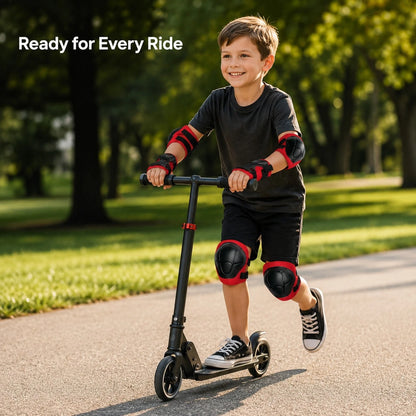 BAT DEICIDE 6PCS Kids Protective Gear CPSIA Certified: Knee Pads Elbow Pads Wrist Guards For Skateboard Cycling Scooter Skating Balance Bike 5-10Y, Back To School