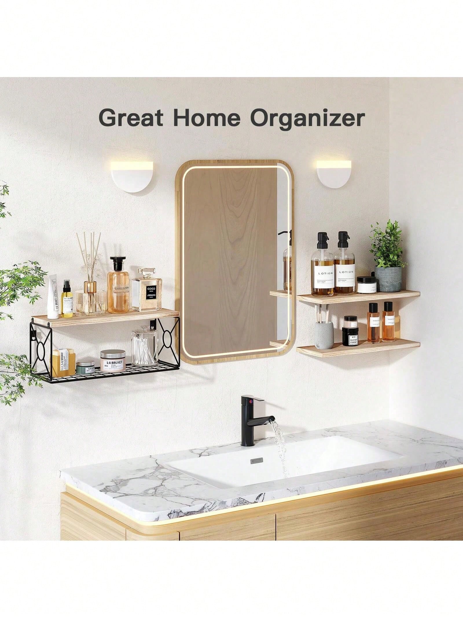 Bathroom Shelves Over Toilet- Wall Mounted Floating Shelves Toilet Paper Storage Small Farmhouse Decor Shelf 16 Inch.