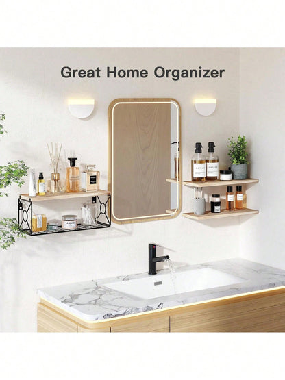Bathroom Shelves Over Toilet- Wall Mounted Floating Shelves Toilet Paper Storage Small Farmhouse Decor Shelf 16 Inch.