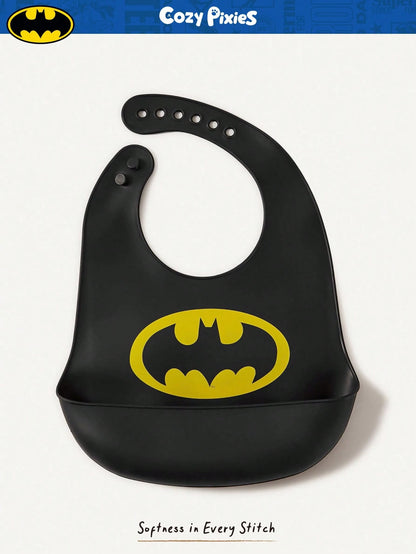 BATMAN X Cozy Pixies Baby Bat Pattern Cute Bib For Everyday Wear