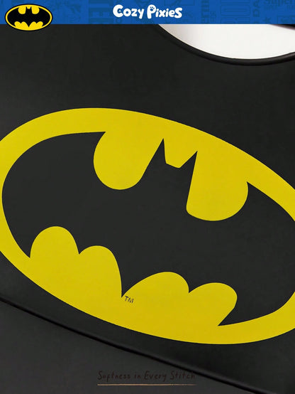 BATMAN X Cozy Pixies Baby Bat Pattern Cute Bib For Everyday Wear
