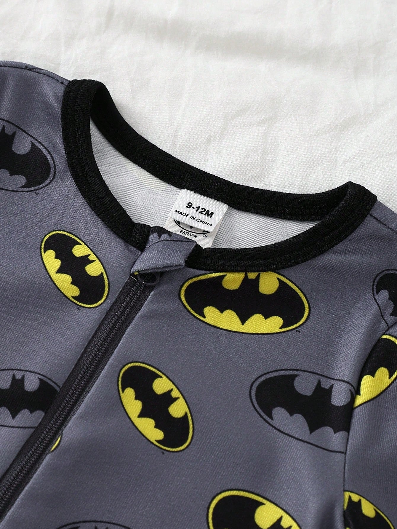 BATMAN X GraphicGems Spring/Summer Baby Boy Cartoon Cool Logo Pattern Long Sleeve Long Pants Knitted High Elasticity Knitted Fabric Slim Fit Comfortable Jumpsuit Home Wear Crawl Suit, Suitable F