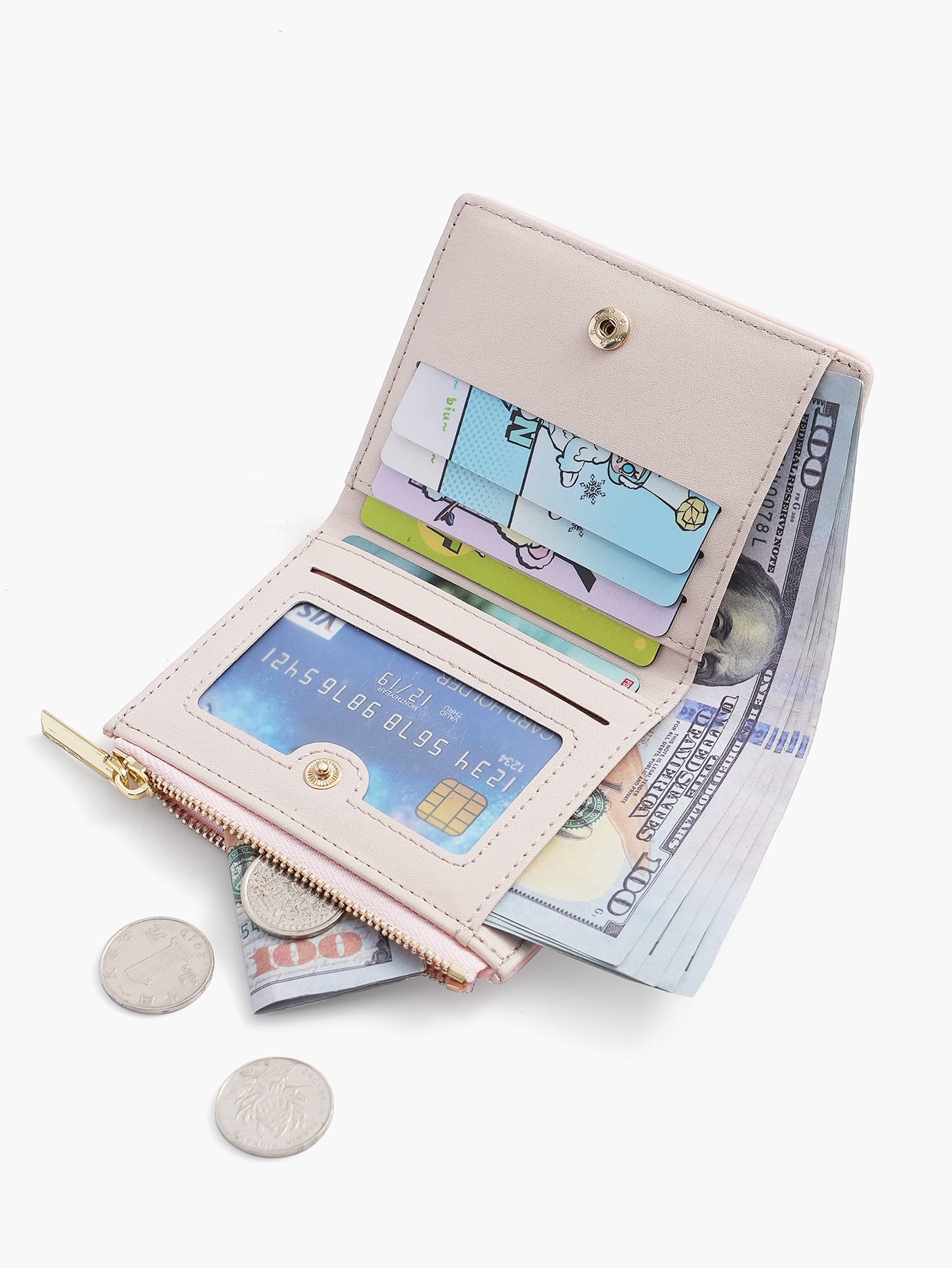 BATSIOE 2026 Short Women's Wallet With Embroidery, TPU Connection, Student Card Holder, Coin Purse, Minimalist Handbag, Card Case
