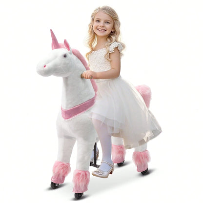 Battery-Free Mechanical Ride On Horse Plush Toy, Walking Action, M Size 4-9Y/ L Size 7Y-Adult, Heavy Duty Load 165/187 LBS