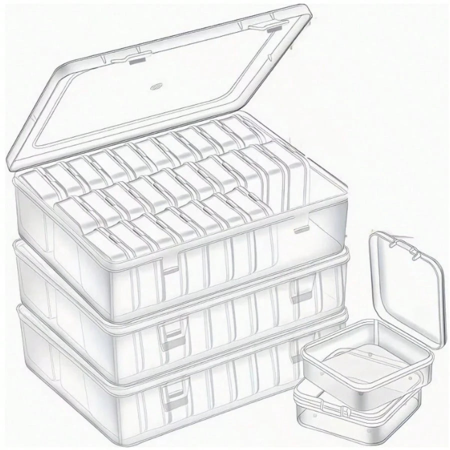 Bead Organizer Box, 60/90pcs Small Clear Plastic Storage Containers, Craft Storage Box Features Hinged Lid And Labels, Mini Boxes For Bracelets, Jewelry, Diamonds, Clay Beads, Screws, Seeds, Small Par