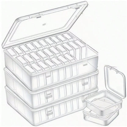 Bead Organizer Box, 60/90pcs Small Clear Plastic Storage Containers, Craft Storage Box Features Hinged Lid And Labels, Mini Boxes For Bracelets, Jewelry, Diamonds, Clay Beads, Screws, Seeds, Small Par