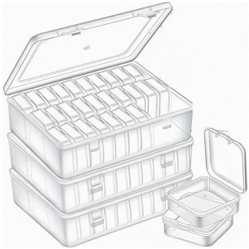 Bead Organizer Box, 60/90pcs Small Clear Plastic Storage Containers, Craft Storage Box Features Hinged Lid And Labels, Mini Boxes For Bracelets, Jewelry, Diamonds, Clay Beads, Screws, Seeds, Small Par