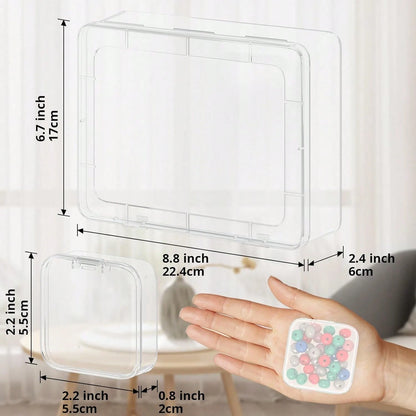 Bead Organizer Box, 60/90pcs Small Clear Plastic Storage Containers, Craft Storage Box Features Hinged Lid And Labels, Mini Boxes For Bracelets, Jewelry, Diamonds, Clay Beads, Screws, Seeds, Small Par