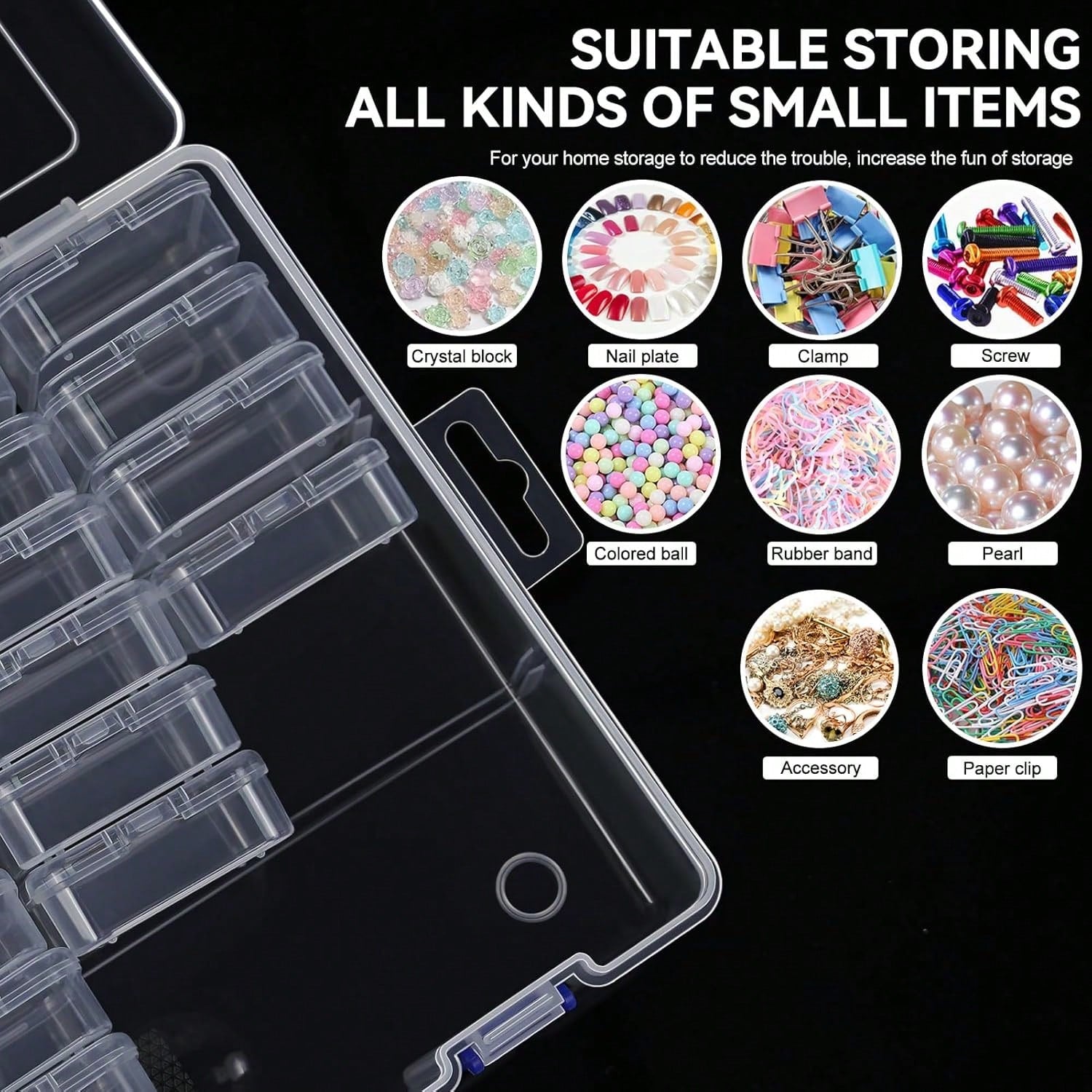 Bead Organizer Box, 60/90pcs Small Clear Plastic Storage Containers, Craft Storage Box Features Hinged Lid And Labels, Mini Boxes For Bracelets, Jewelry, Diamonds, Clay Beads, Screws, Seeds, Small Par