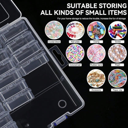 Bead Organizer Box, 60/90pcs Small Clear Plastic Storage Containers, Craft Storage Box Features Hinged Lid And Labels, Mini Boxes For Bracelets, Jewelry, Diamonds, Clay Beads, Screws, Seeds, Small Par