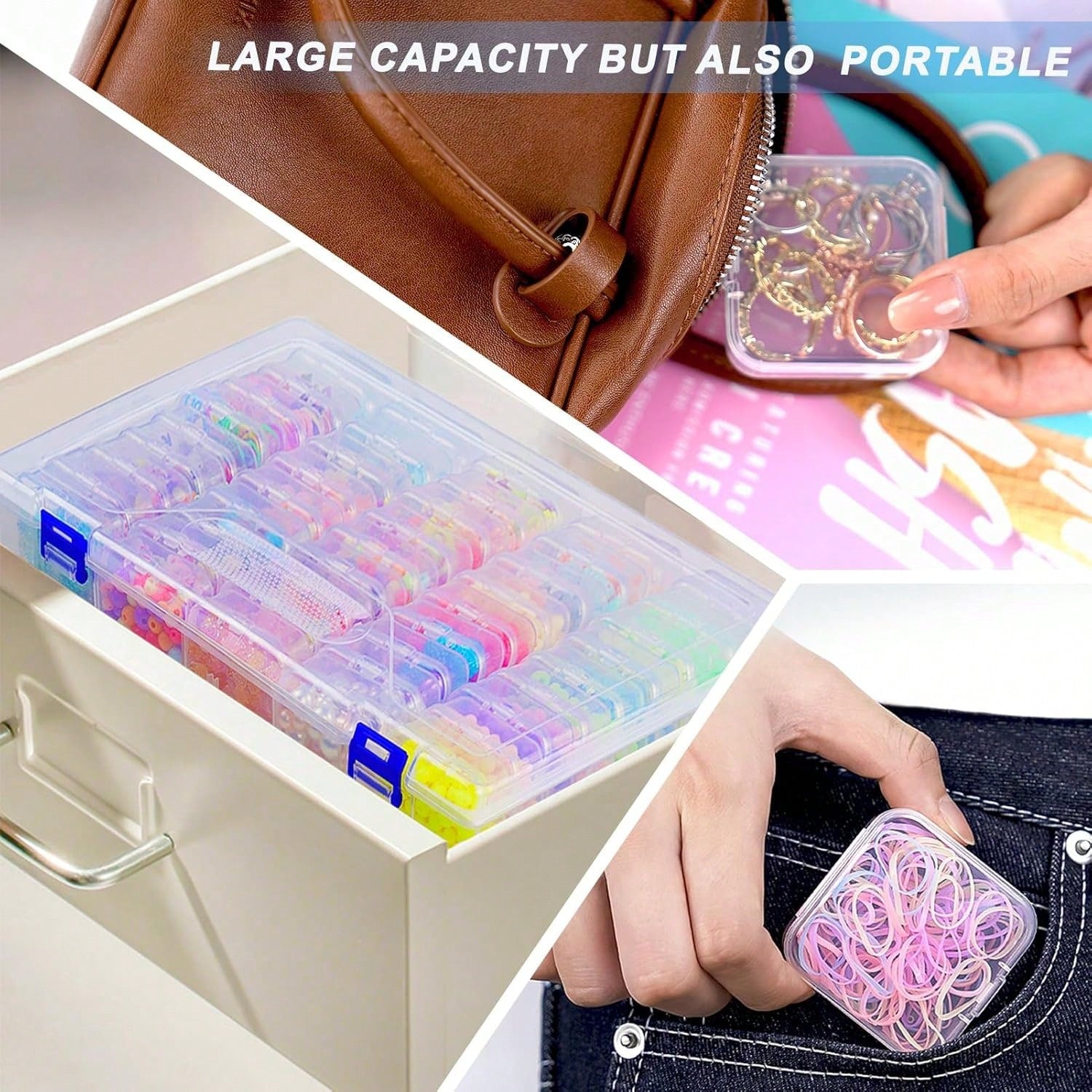 Bead Organizer Box, 60/90pcs Small Clear Plastic Storage Containers, Craft Storage Box Features Hinged Lid And Labels, Mini Boxes For Bracelets, Jewelry, Diamonds, Clay Beads, Screws, Seeds, Small Par