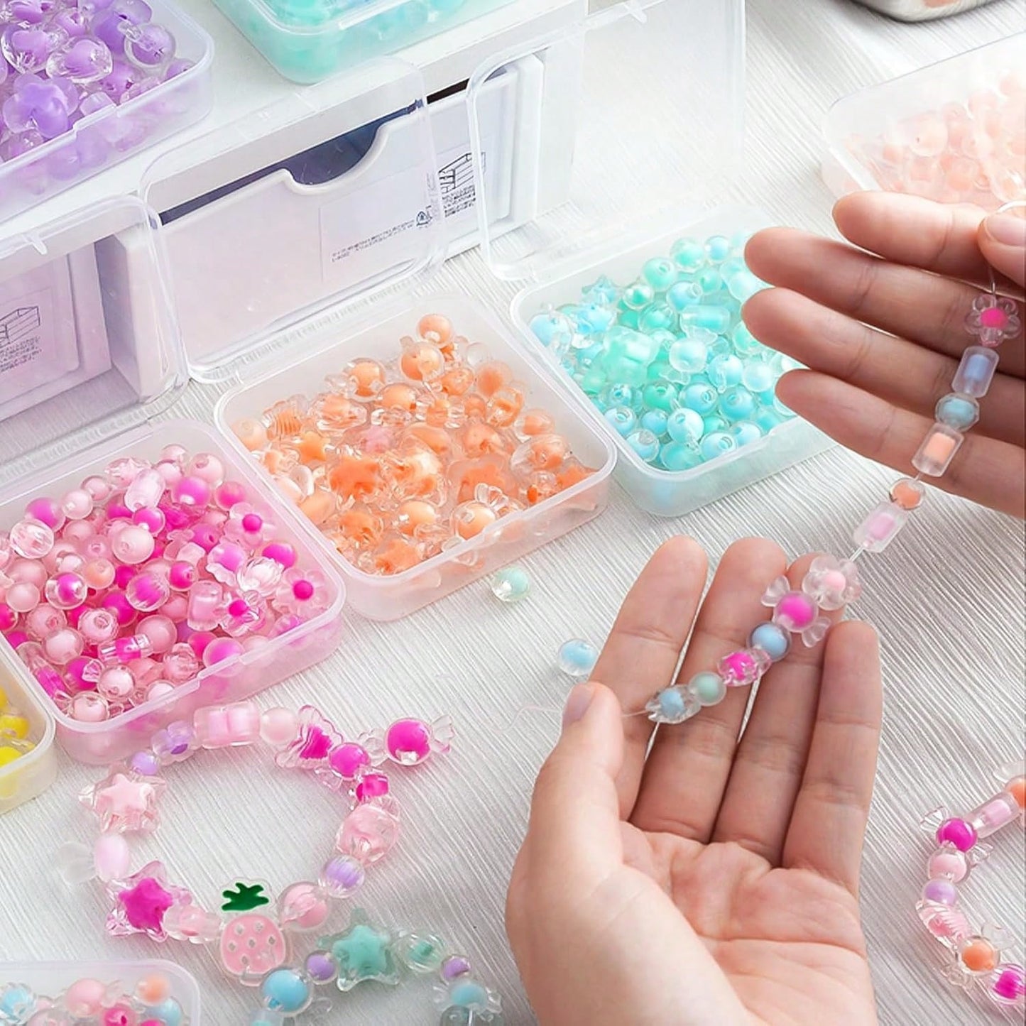 Bead Organizer Box, 60/90pcs Small Clear Plastic Storage Containers, Craft Storage Box Features Hinged Lid And Labels, Mini Boxes For Bracelets, Jewelry, Diamonds, Clay Beads, Screws, Seeds, Small Par