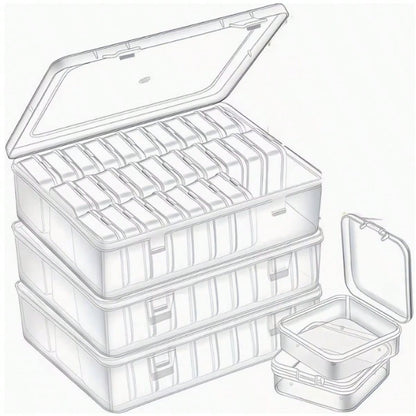 Bead Organizer Box, 60/90pcs Small Clear Plastic Storage Containers, Craft Storage Box Features Hinged Lid And Labels, Mini Boxes For Bracelets, Jewelry, Diamonds, Clay Beads, Screws, Seeds, Small Par