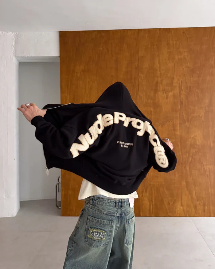 Beast Zip-up Hoodie Black